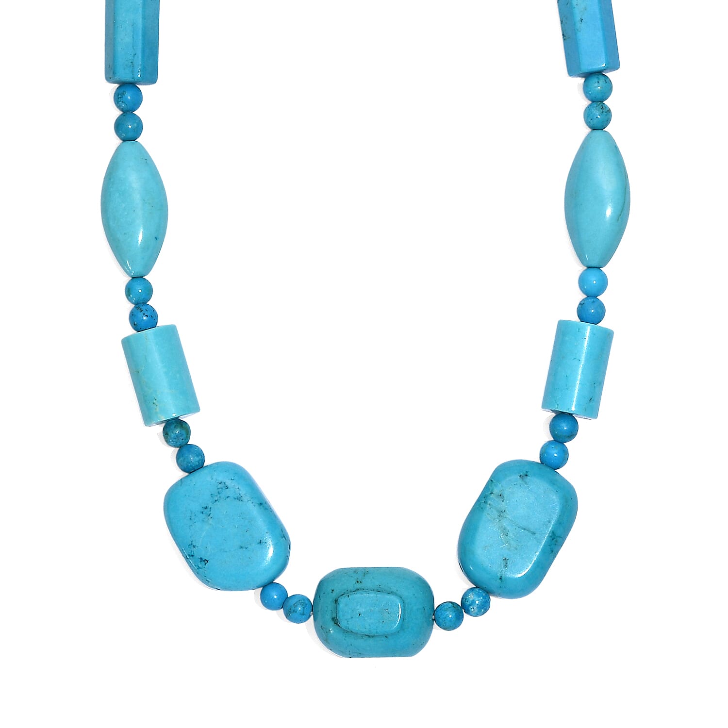 Magnesite Fancy Beaded Necklace in Platinum Bond 485.00 ctw (20 Inches)