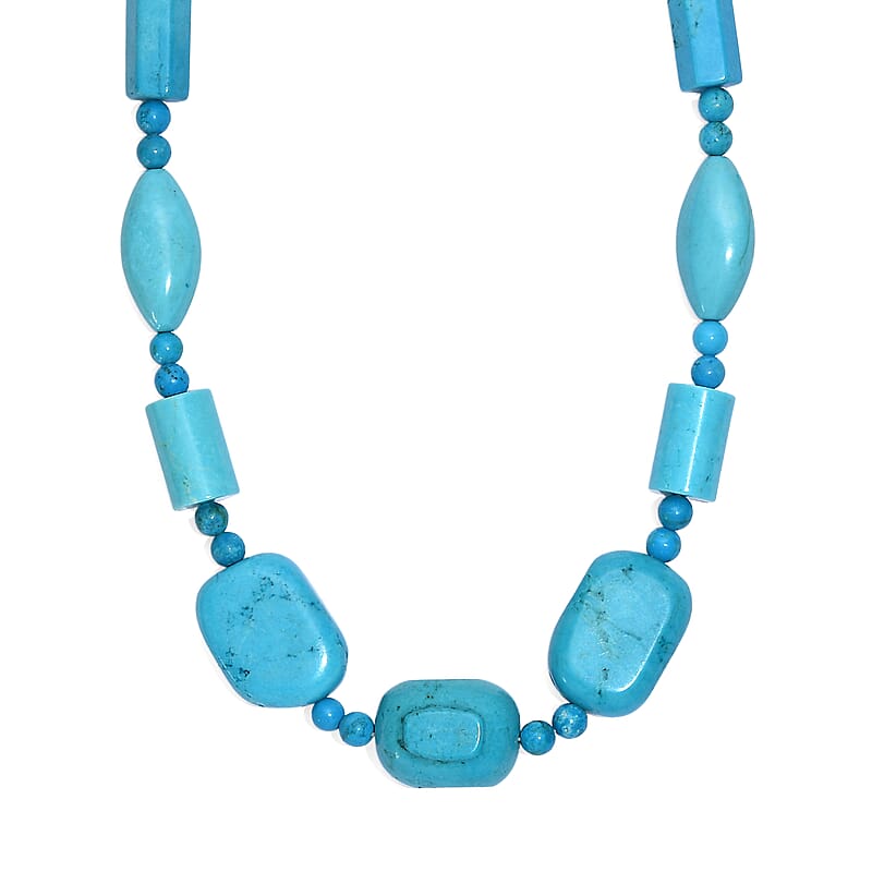 Magnesite Fancy Beaded Necklace in Platinum Bond 485.00 ctw (20 Inches)