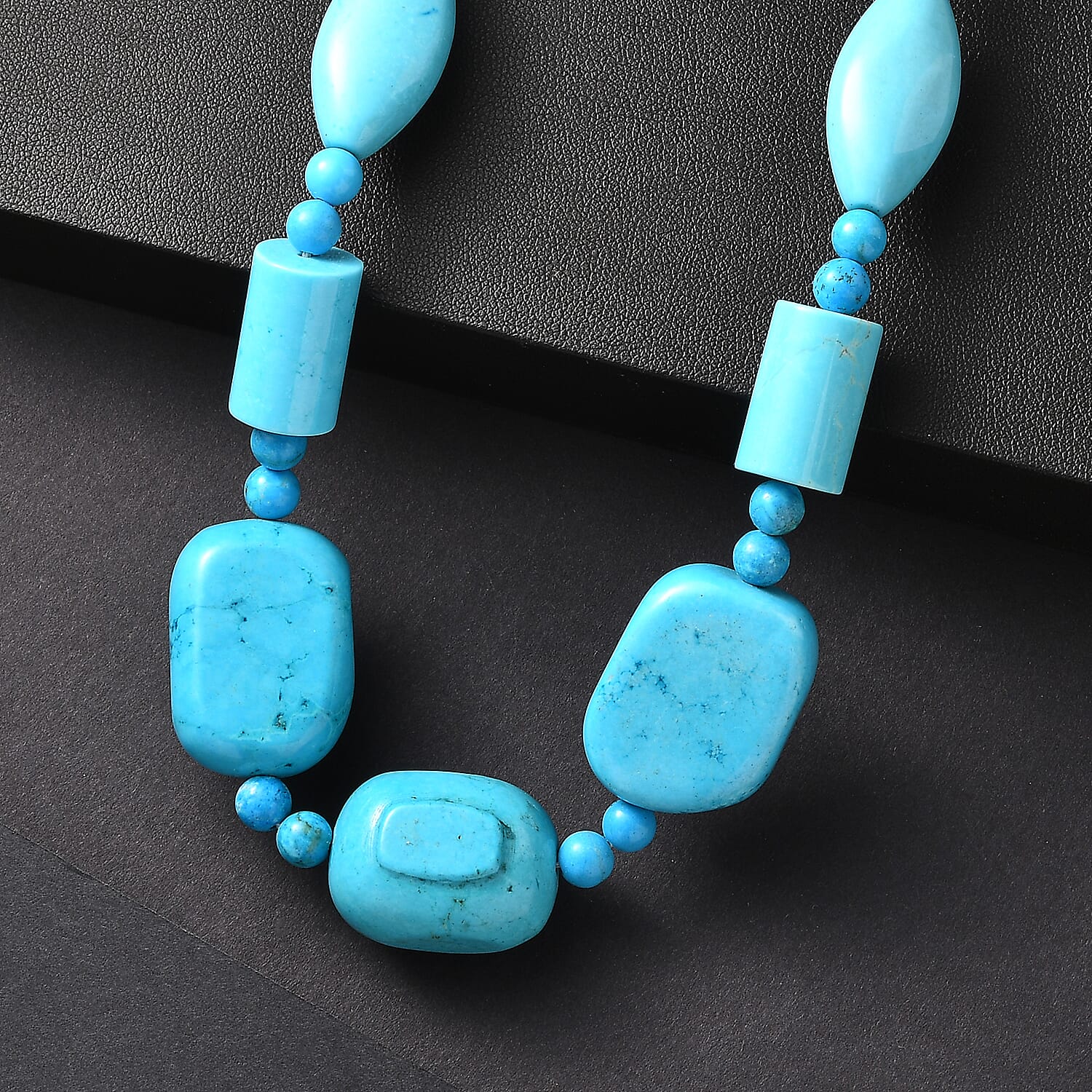 Magnesite Fancy Beaded Necklace in Platinum Bond 485.00 ctw (20 Inches)