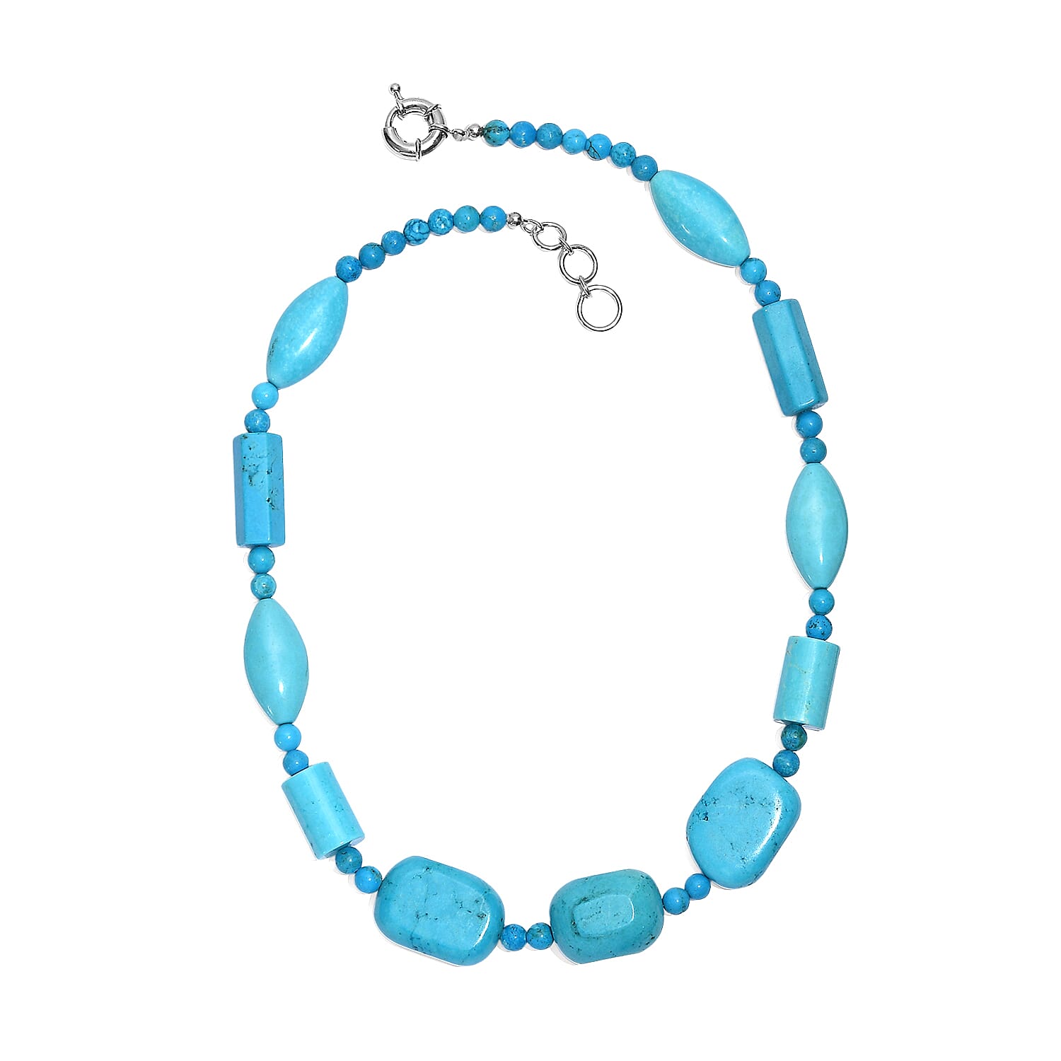 Magnesite Fancy Beaded Necklace in Platinum Bond 485.00 ctw (20 Inches)