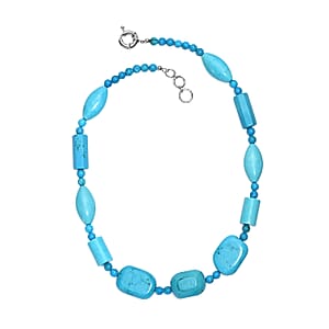 Magnesite Fancy Beaded Necklace in Platinum Bond 485.00 ctw (20 Inches)