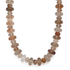 Multi Rutilated Quartz 375.00 ctw Roundel Necklace in Platinum Bond 20 Inches