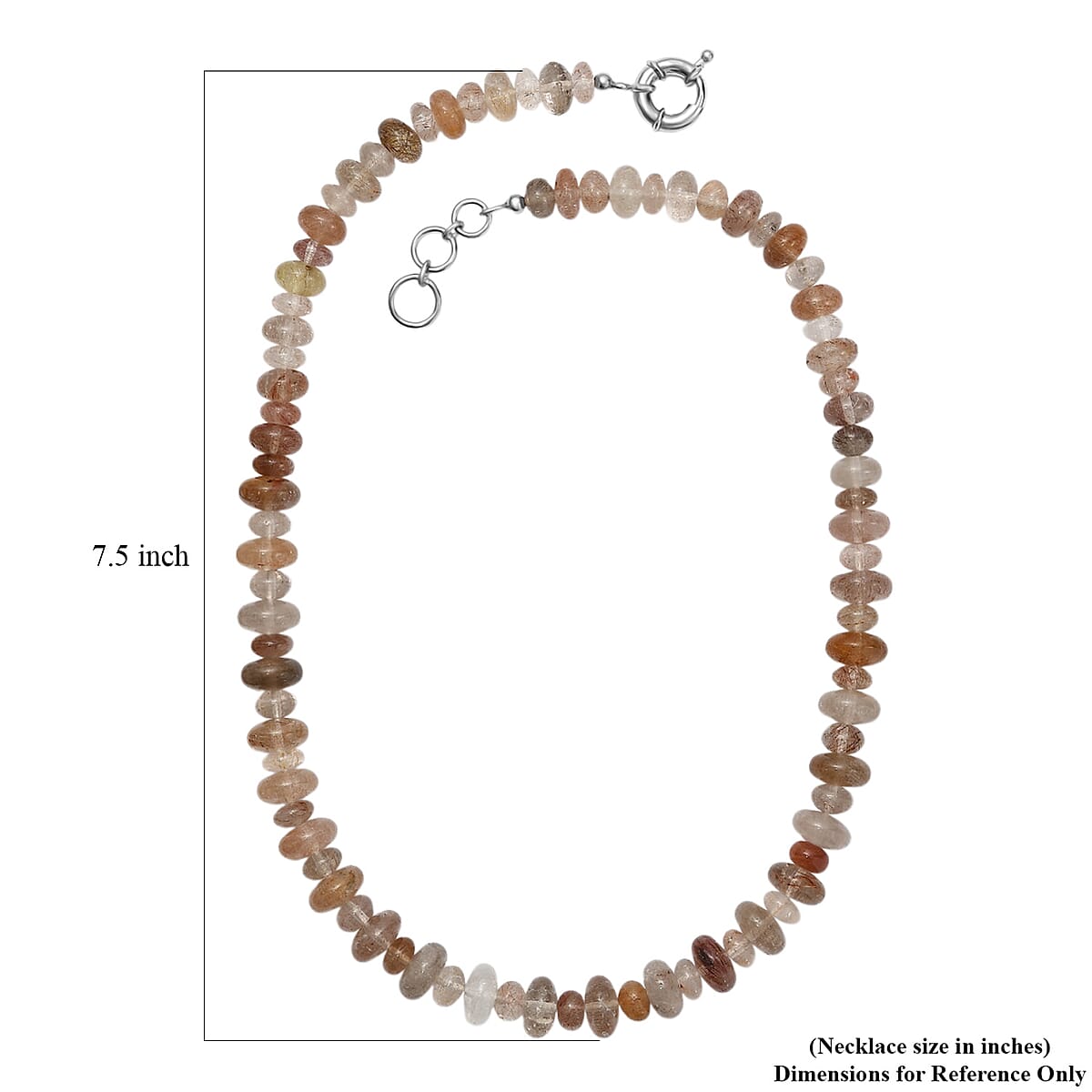 Multi Rutilated Quartz 375.00 ctw Roundel Necklace in Platinum Bond 20 Inches image number 5