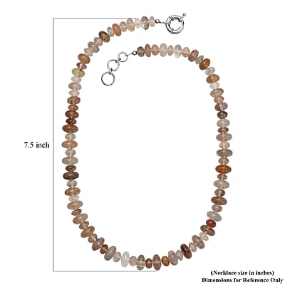 Multi Rutilated Quartz 375.00 ctw Roundel Necklace in Platinum Bond 20 Inches