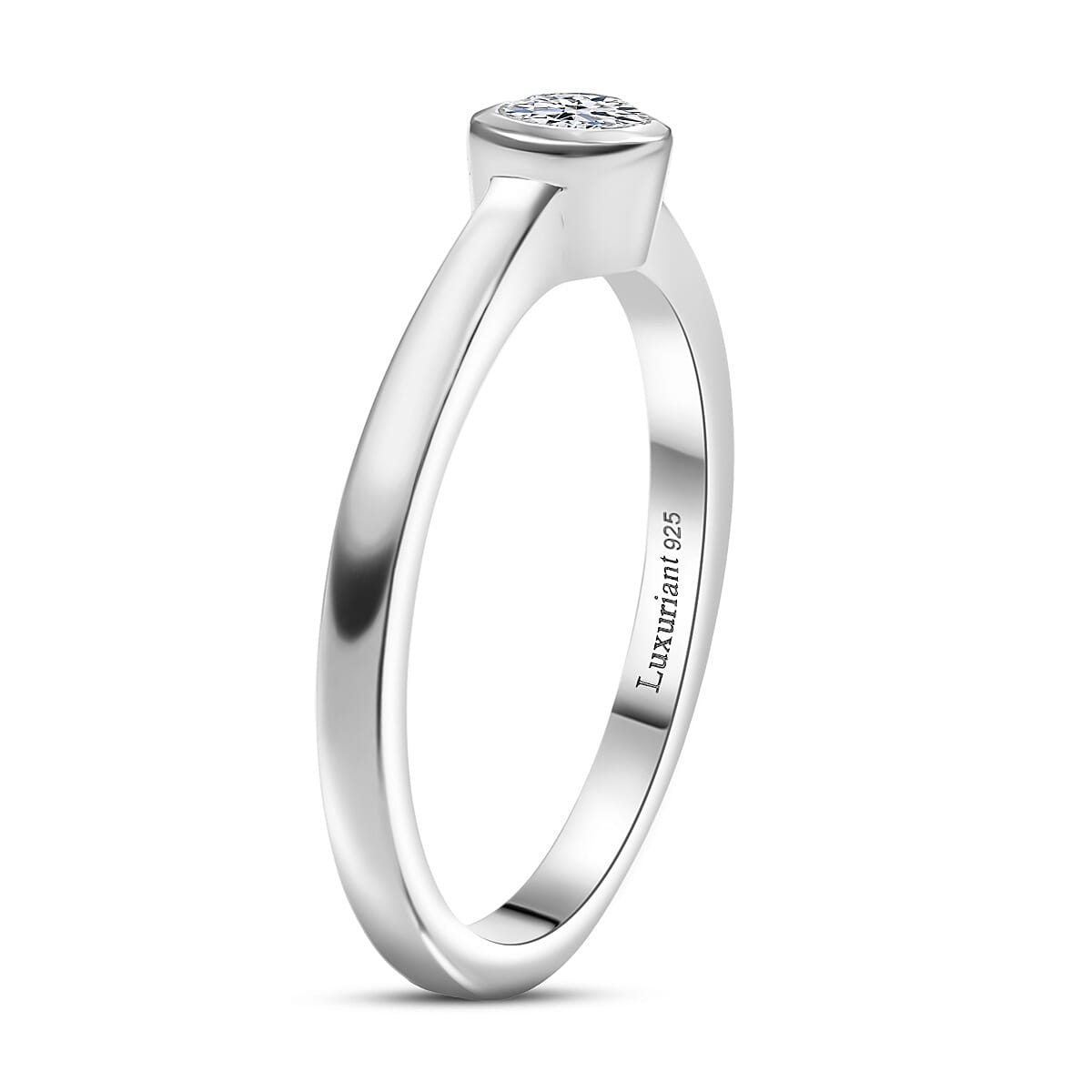 Luxuriant Lab Grown Diamond G-H SI 0.25 ctw Solitaire Ring in Rhodium Over Sterling Silver (Size 10.0) image number 3