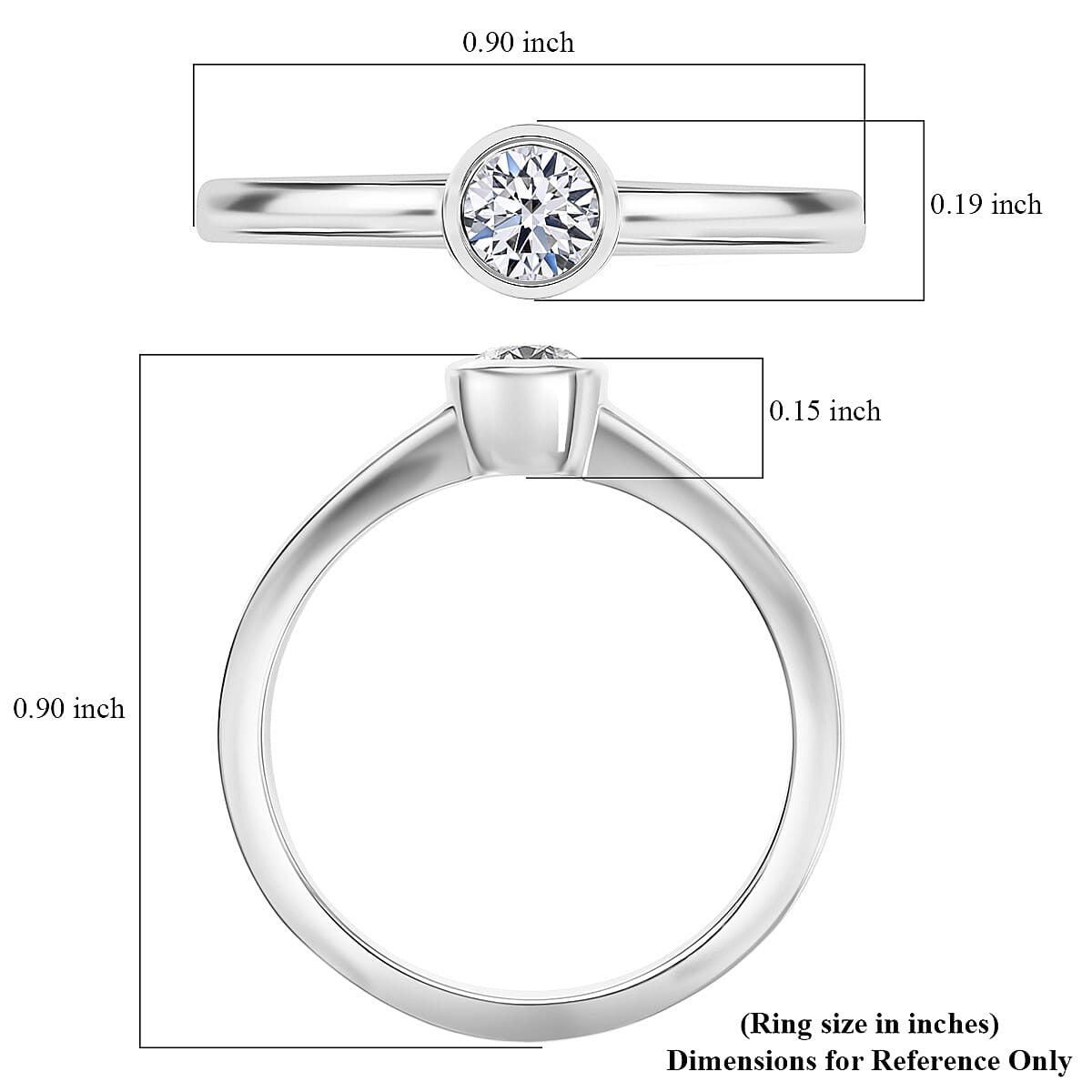 Luxuriant Lab Grown Diamond G-H SI 0.25 ctw Solitaire Ring in Rhodium Over Sterling Silver (Size 10.0) image number 5