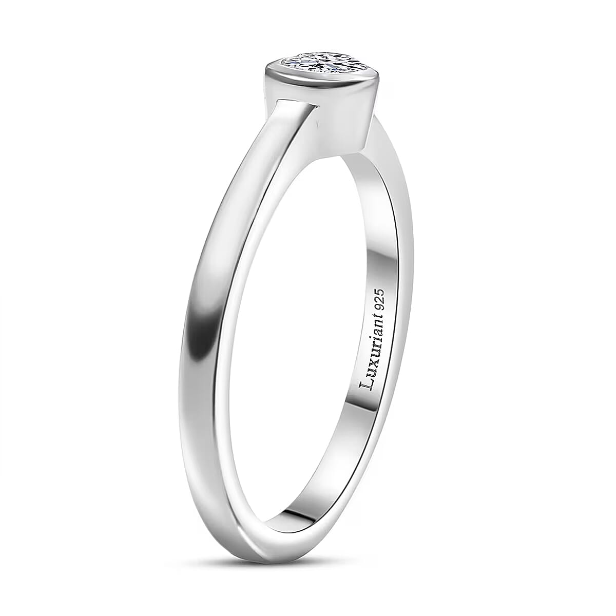 Luxuriant Lab Grown Diamond G-H SI 0.25 ctw Solitaire Ring in Rhodium Over Sterling Silver (Size 10.0) image number 7