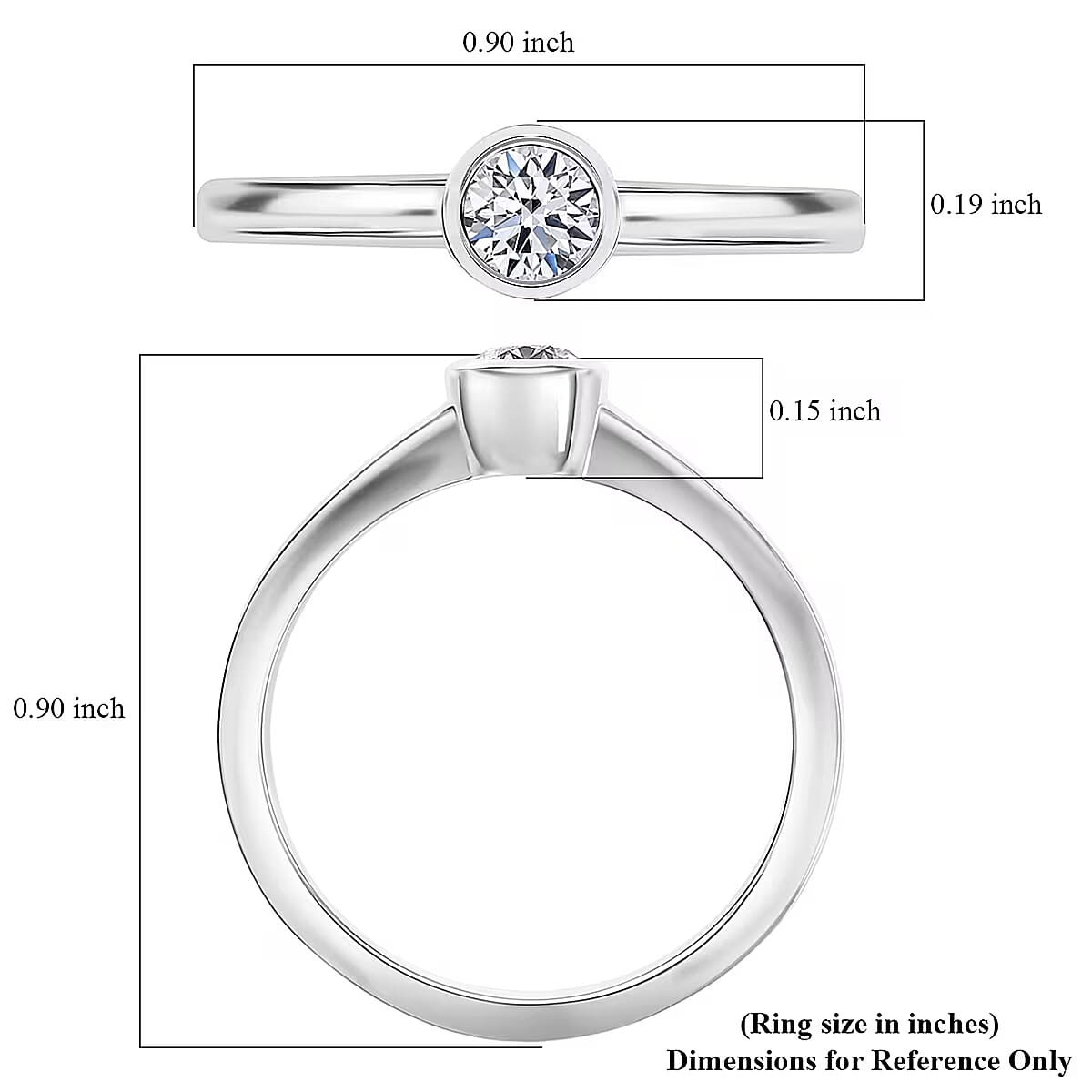 Luxuriant Lab Grown Diamond G-H SI 0.25 ctw Solitaire Ring in Rhodium Over Sterling Silver (Size 7.0) image number 6