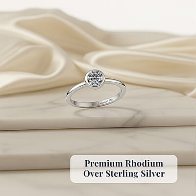 Luxuriant Lab Grown Diamond G-H SI 0.25 ctw Solitaire Ring in Rhodium Over Sterling Silver (Size 9.0)