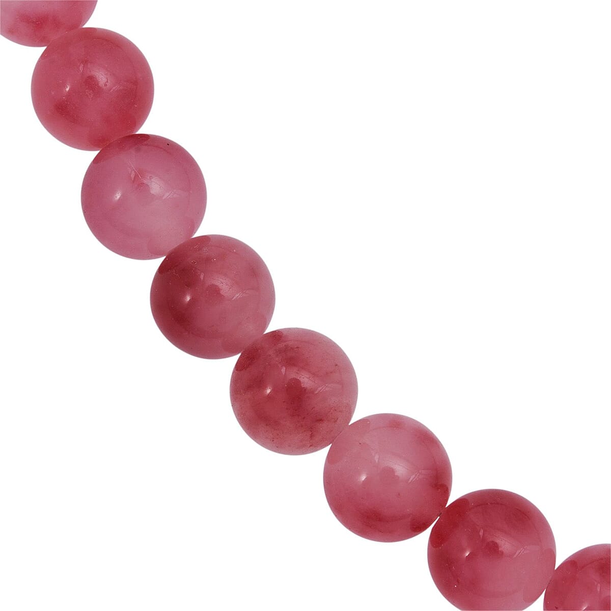 Pink Agate Beaded 290.00 ctw Necklace 18 Inches in Sterling Silver  image number 3