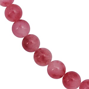 Pink Agate Beaded 290.00 ctw Necklace 18 Inches in Sterling Silver 