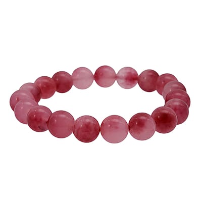 Pink Agate Beaded 121.30 ctw Stretch Bracelet 