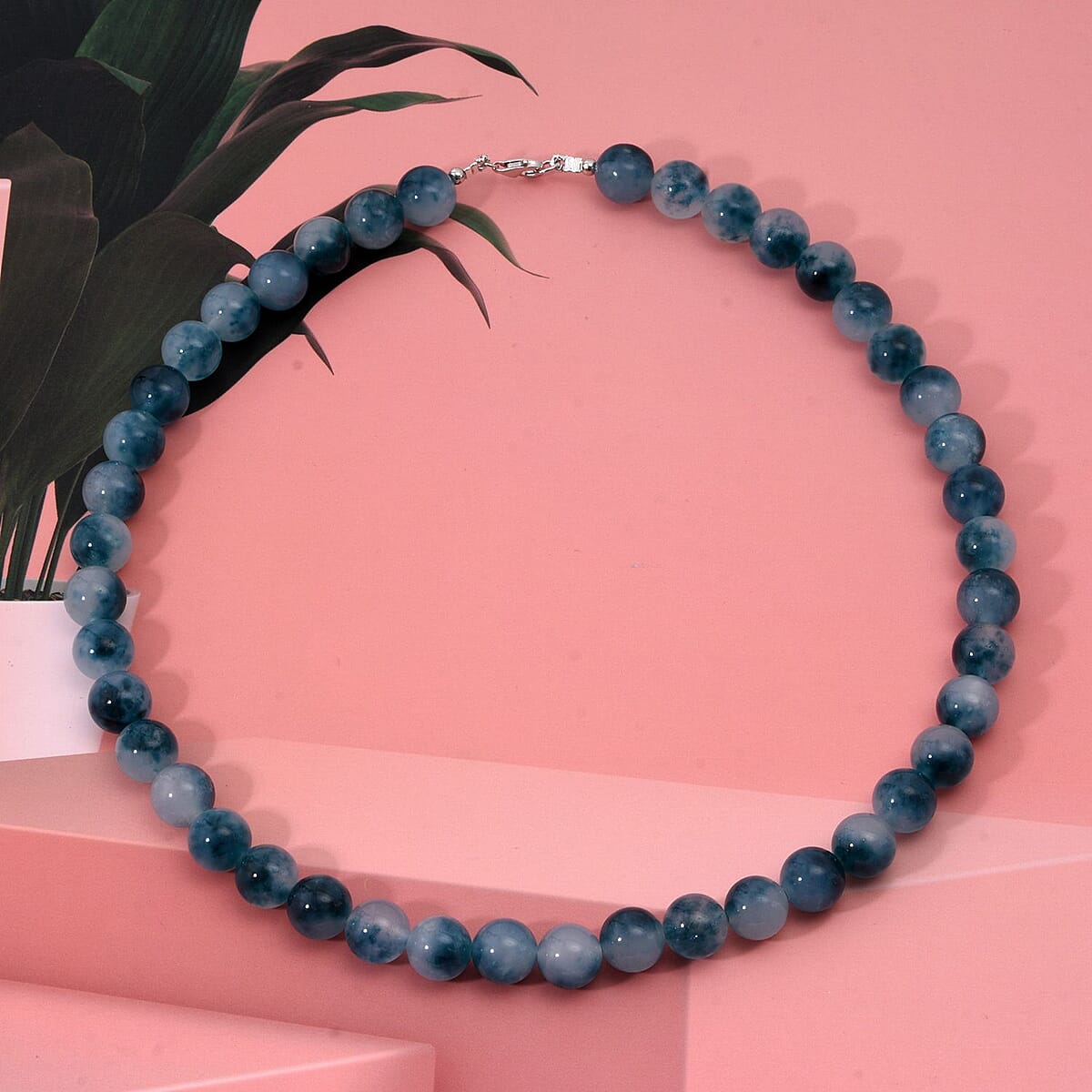 Sugar Agate Beaded 308.50 ctw Necklace 18 Inches in Sterling Silver image number 1