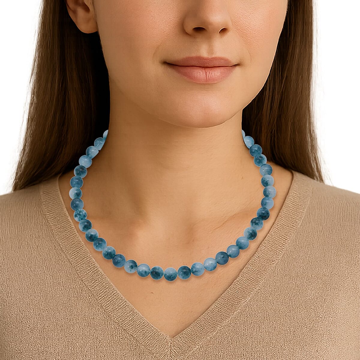 Sugar Agate Beaded 308.50 ctw Necklace 18 Inches in Sterling Silver image number 2