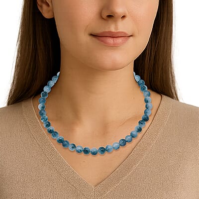 Sugar Agate Beaded 308.50 ctw Necklace 18 Inches in Sterling Silver