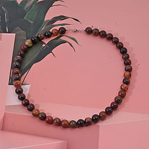 Multi Agate Beaded 314.50 ctw Necklace 18 Inches in Sterling Silver