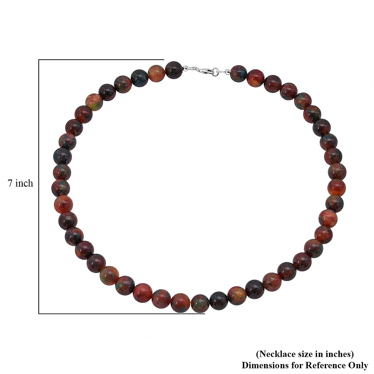 Multi Agate Beaded 314.50 ctw Necklace 18 Inches in Sterling Silver image number 5