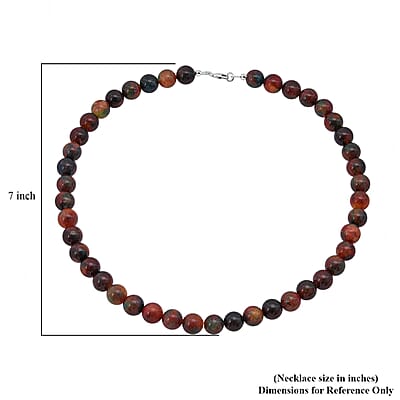 Multi Agate Beaded 314.50 ctw Necklace 18 Inches in Sterling Silver