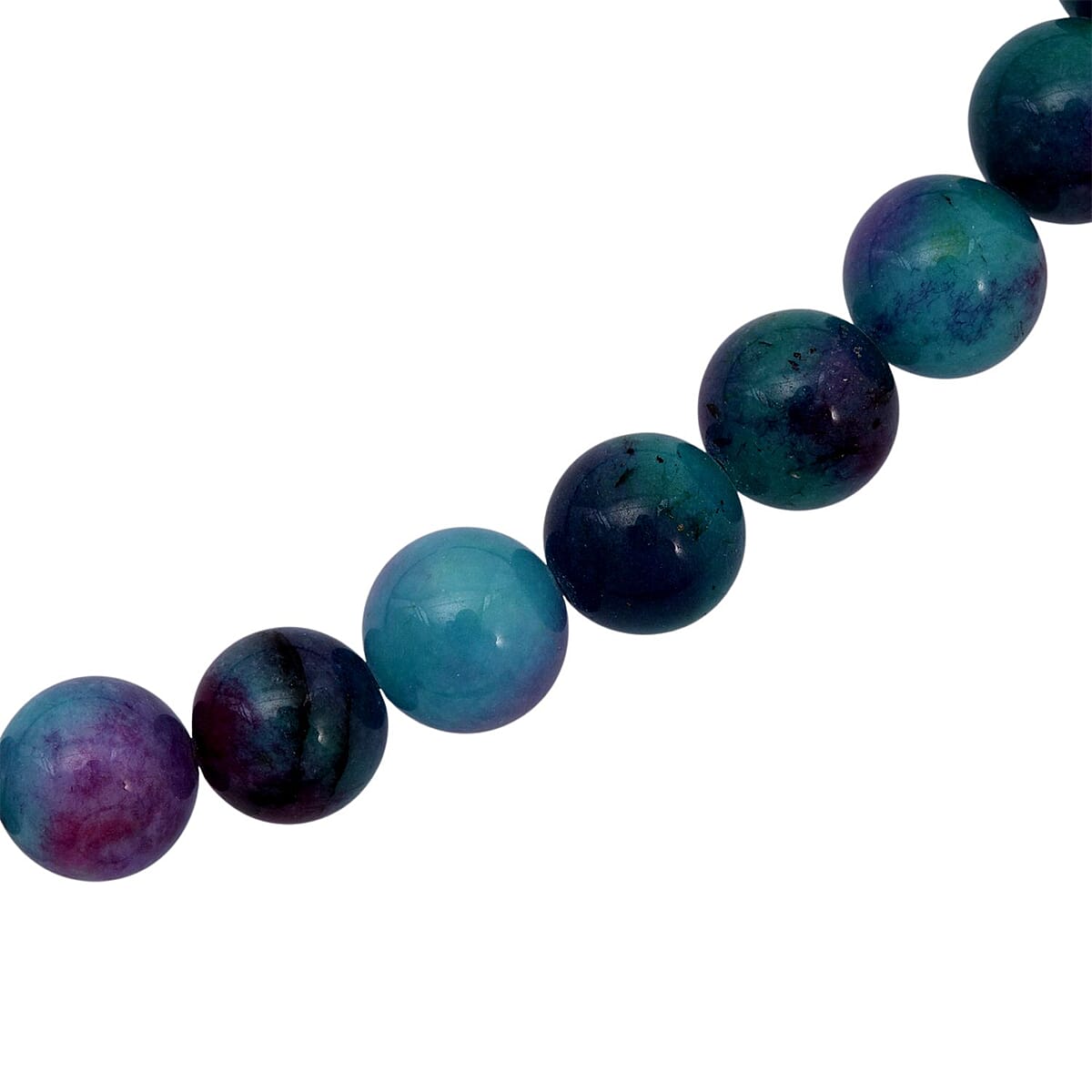 Purple Agate Beaded 334.85 ctw Necklace 18 Inches in Sterling Silver image number 3