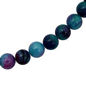 Purple Agate Beaded 334.85 ctw Necklace 18 Inches in Sterling Silver