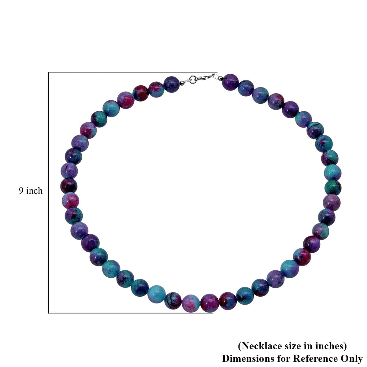 Purple Agate Beaded 334.85 ctw Necklace 18 Inches in Sterling Silver image number 5