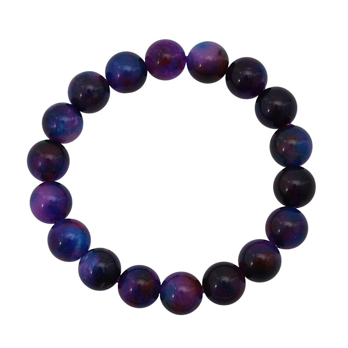 Purple Agate Beaded 131.30 ctw Stretch Bracelet  image number 0