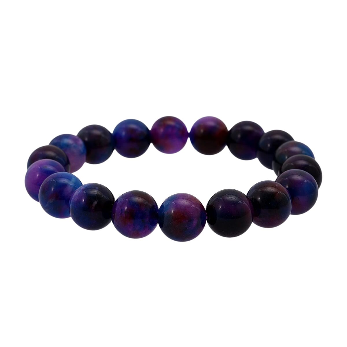 Purple Agate Beaded 131.30 ctw Stretch Bracelet  image number 3