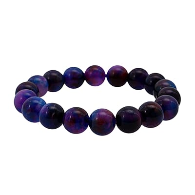 Purple Agate Beaded 131.30 ctw Stretch Bracelet 