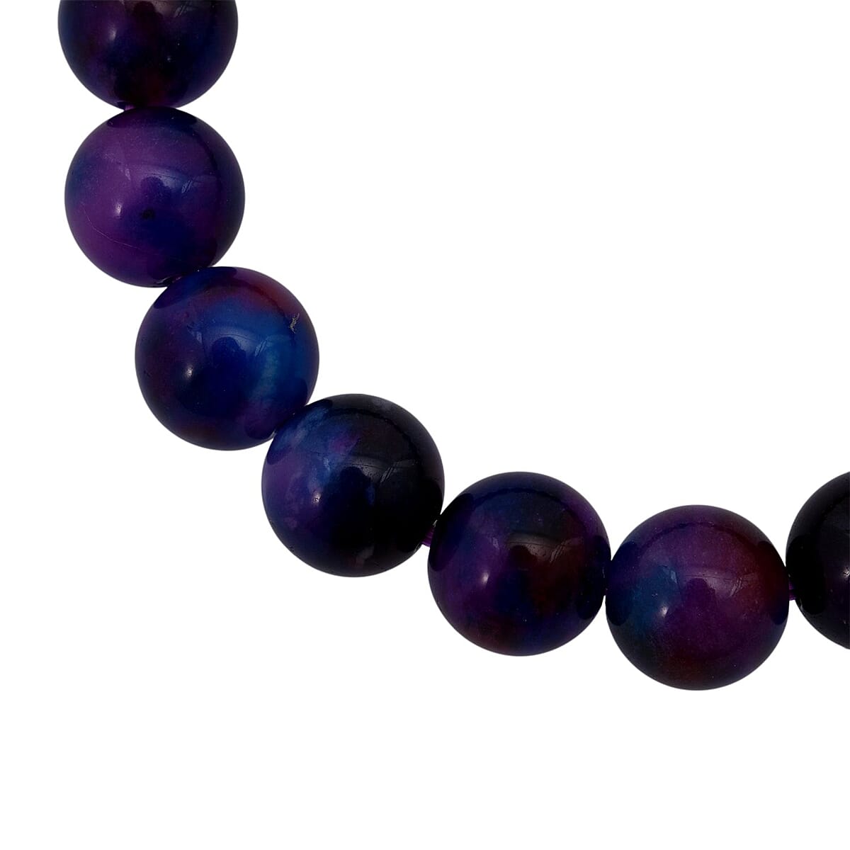 Purple Agate Beaded 131.30 ctw Stretch Bracelet  image number 4