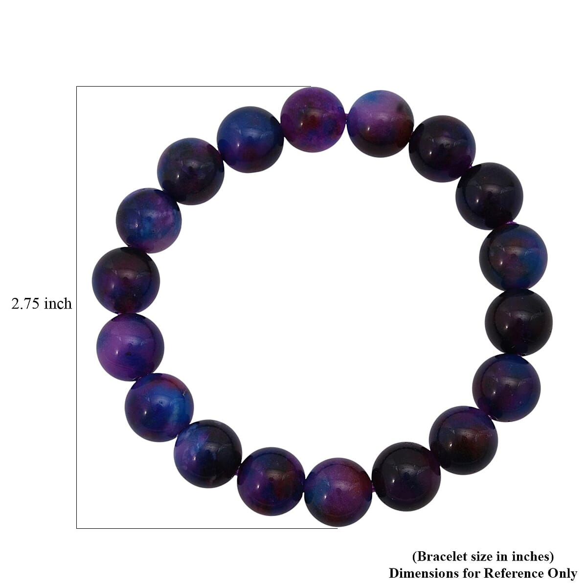 Purple Agate Beaded 131.30 ctw Stretch Bracelet  image number 5