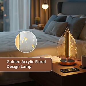 Livmore Golden Acrylic Leaf Design Touch Lamp