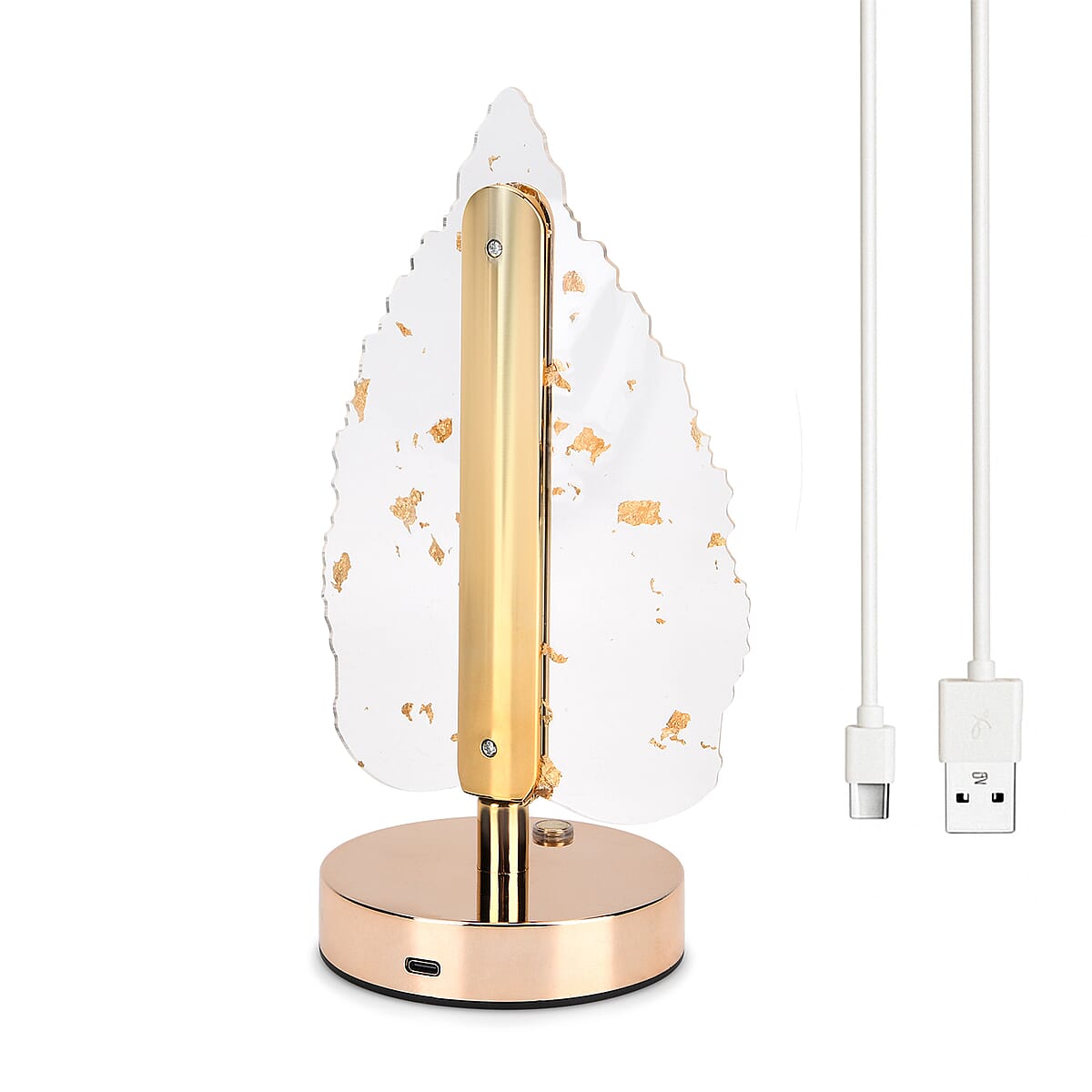 Livmore Golden Acrylic Leaf Design Touch Lamp image number 5