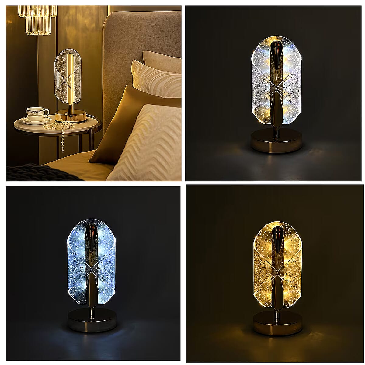 Livmore Golden Acrylic Ribbon Design Touch Lamp image number 1