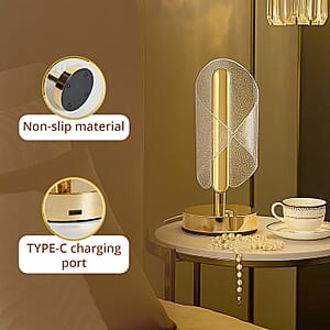 Livmore Golden Acrylic Ribbon Design Touch Lamp