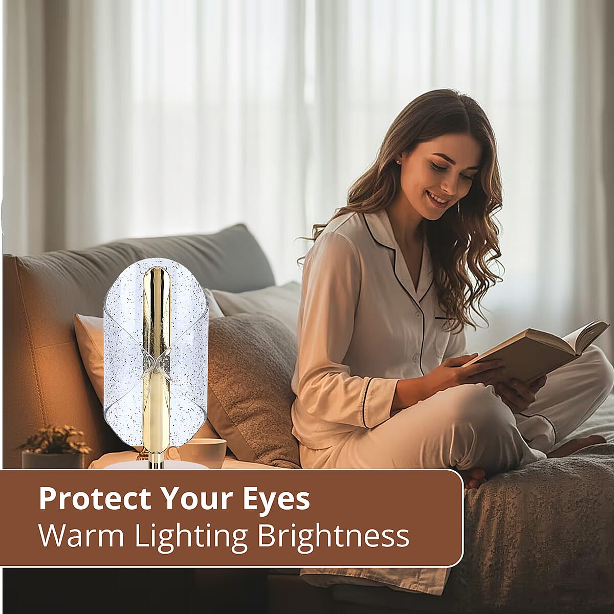 Livmore Golden Acrylic Ribbon Design Touch Lamp image number 4