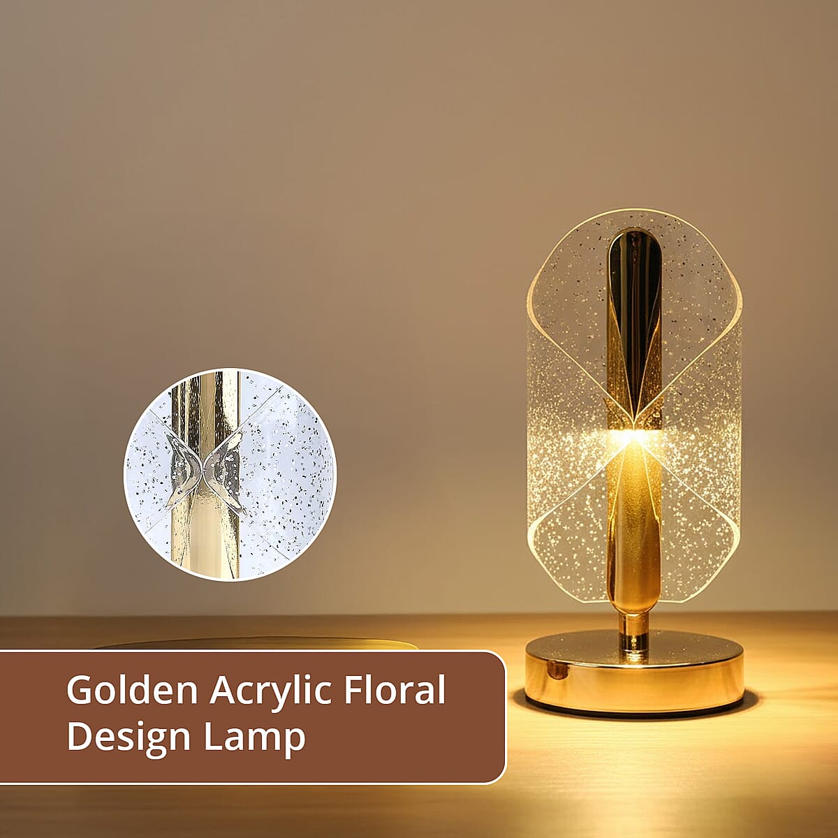 Livmore Golden Acrylic Ribbon Design Touch Lamp image number 5