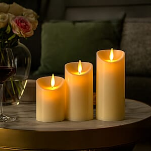 Livmore Ivory 3pcs Set Candle Light (3xAAA Not Included)