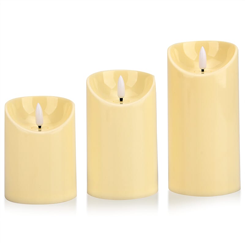 Livmore Ivory 3pcs Set Candle Light (3xAAA Not Included)