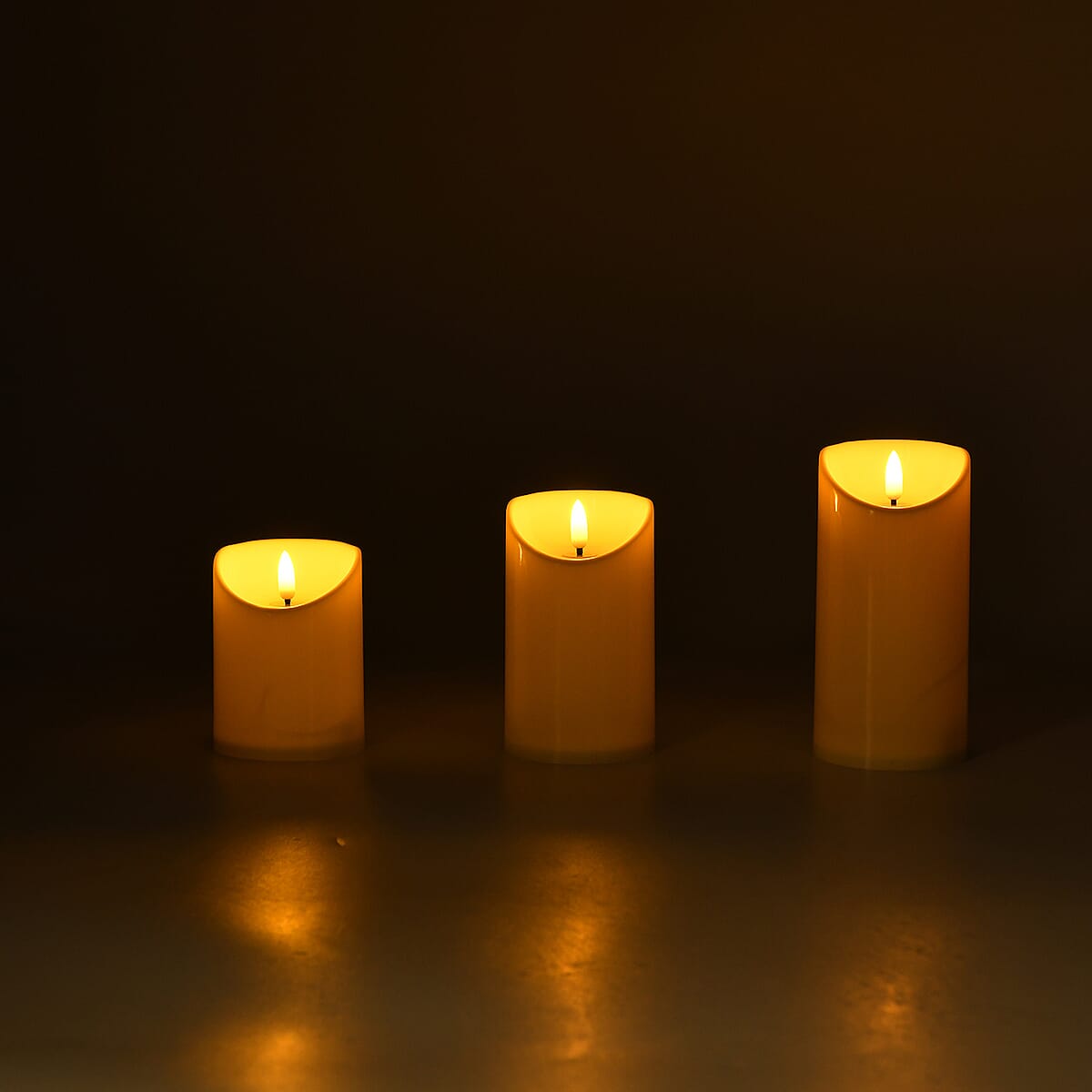 Livmore Ivory 3pcs Set Candle Light (3xAAA Not Included) image number 1