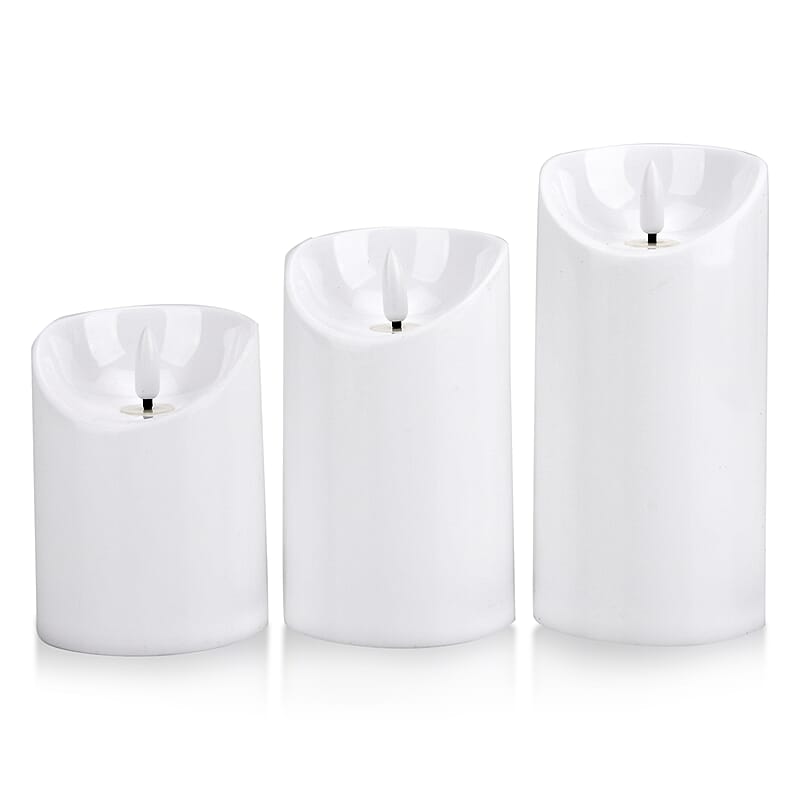 Livmore White 3pcs Set Candle Light (3xAAA Not Included)