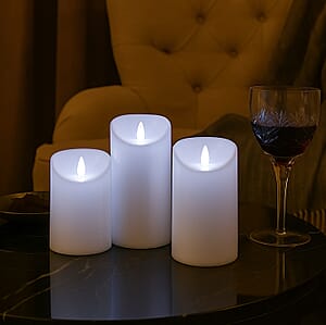 Livmore White 3pcs Set Candle Light (3xAAA Not Included)