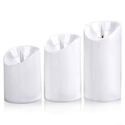 Livmore White 3pcs Set Candle Light (3xAAA Not Included)