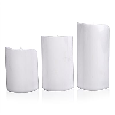 Livmore White 3pcs Set Candle Light (3xAAA Not Included)