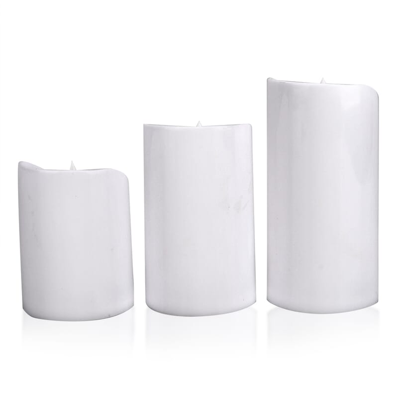 Livmore White 3pcs Set Candle Light (3xAAA Not Included)
