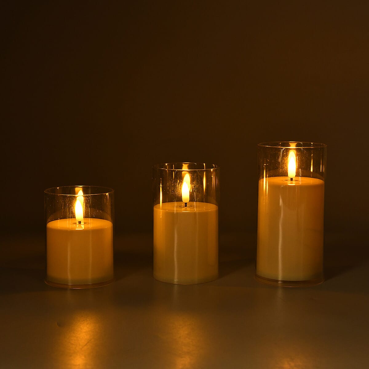 Livmore Clear 3pcs Set Candle Light (3xAAA Not Included) image number 1