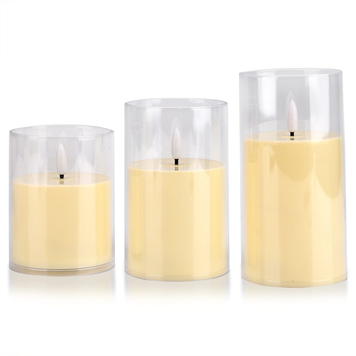 Livmore Clear 3pcs Set Candle Light (3xAAA Not Included) image number 2