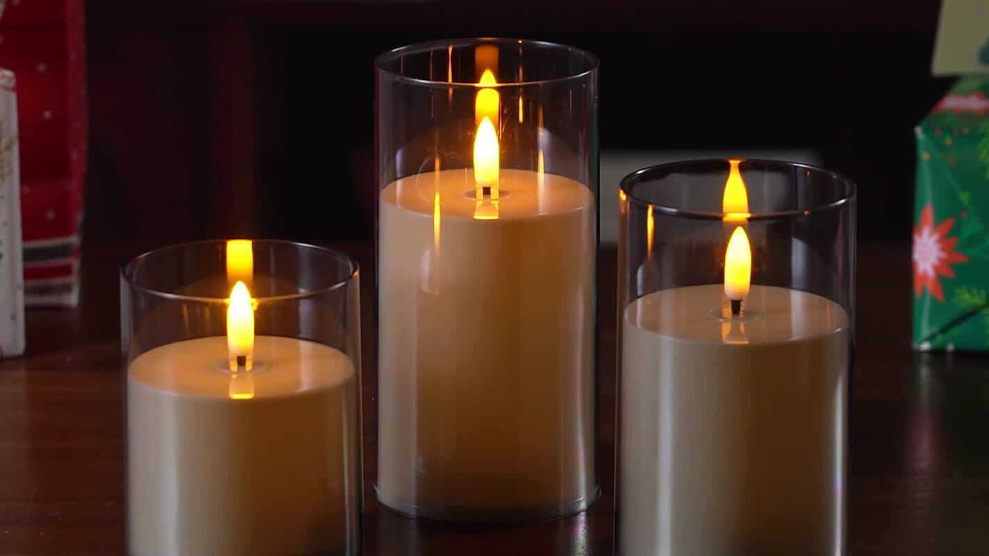 Livmore Ivory 3pcs Set Candle Light (3xAAA Not Included)