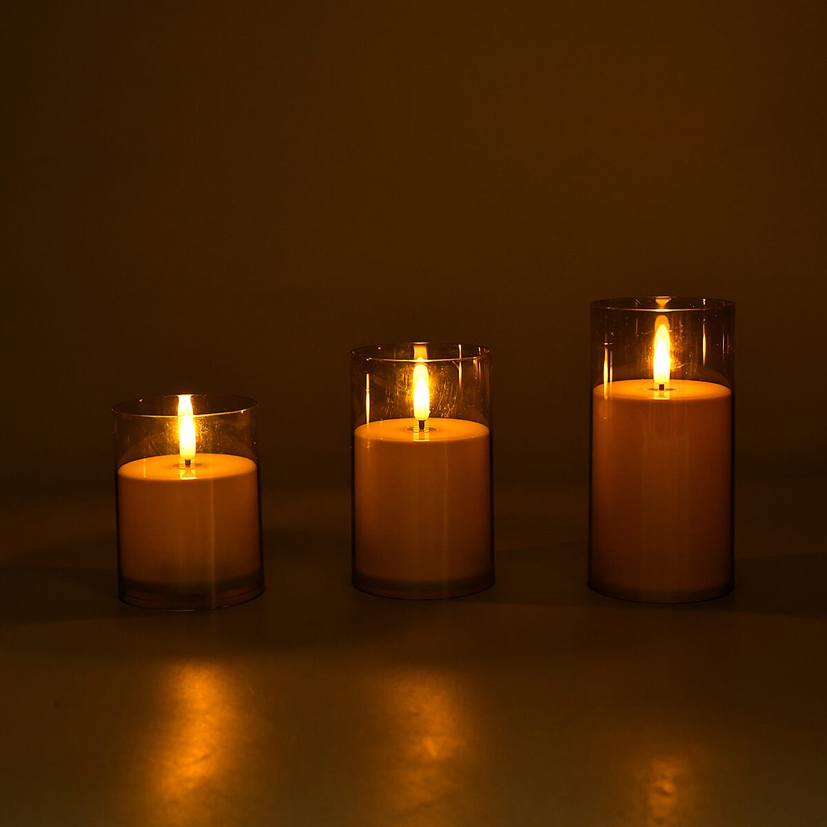 Livmore Gray 3pcs Set Candle Light (3xAAA Not Included) image number 1