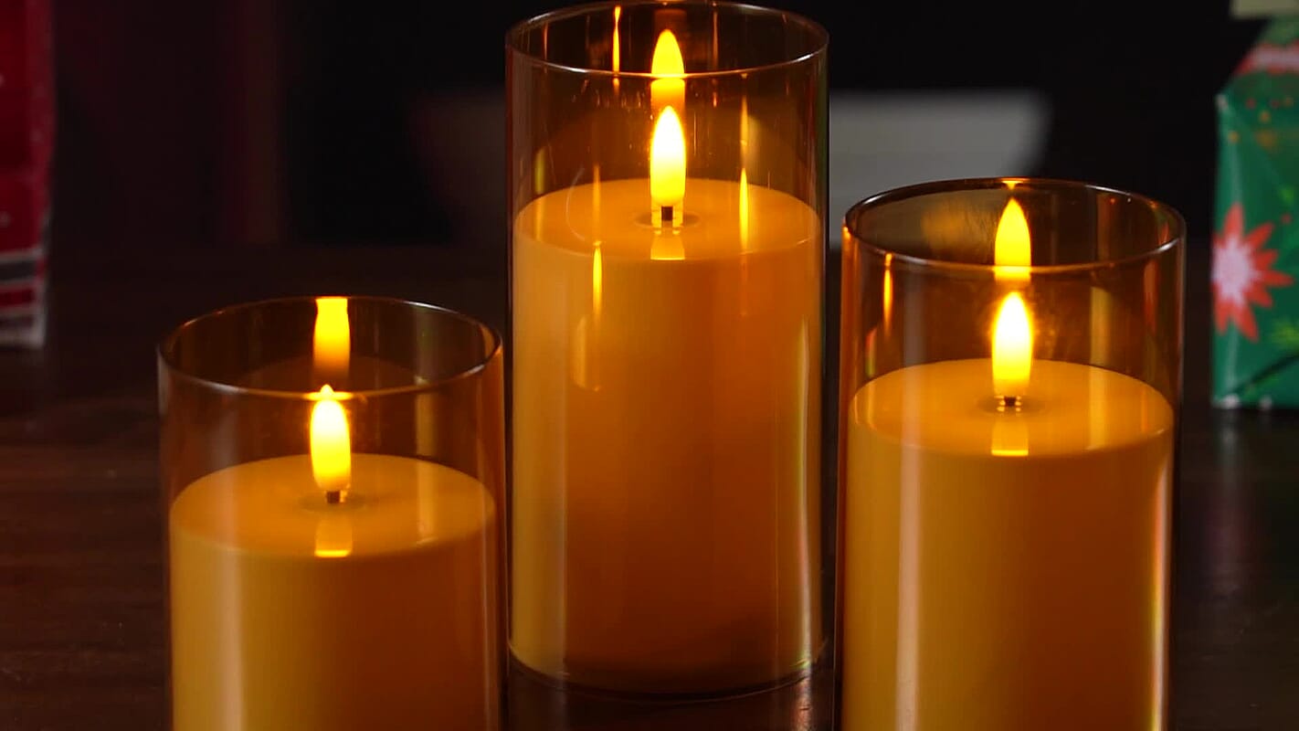 Livmore Ivory 3pcs Set Candle Light (3xAAA Not Included)