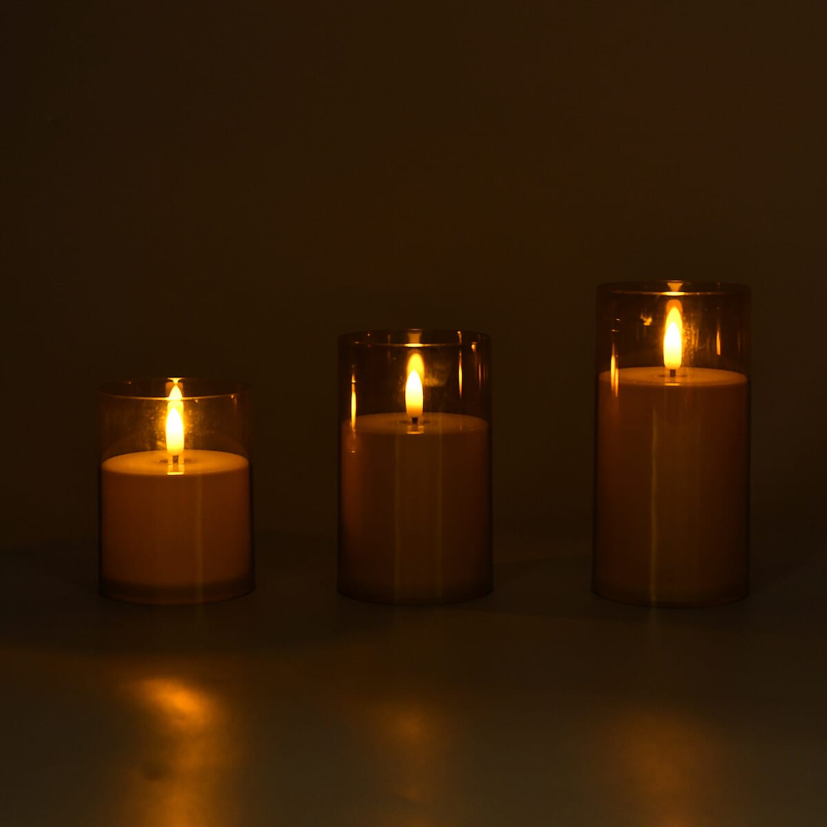 Livmore Gold 3pcs Set Candle Light (3xAAA Not Included) image number 1